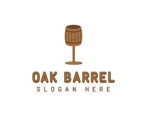 Barrel Wine Glass logo design