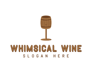 Barrel Wine Glass logo design