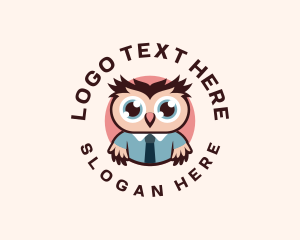 Owl Office Worker Logo