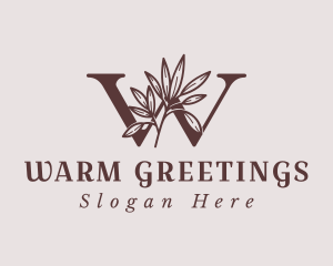 Brown Organic Letter W logo design