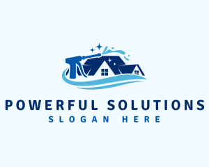 Power Wash Clean Roofing logo design