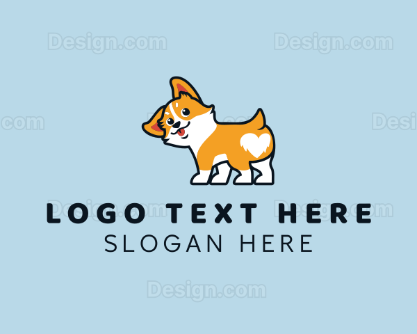 Corgi Heart Pet Logo