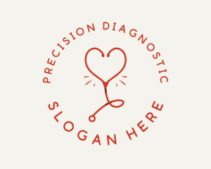 Medical Heart Stethoscope logo design