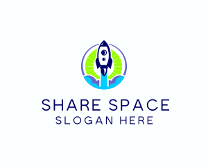 Space Rocket Launch  logo design