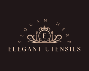 Elegant Spoon Fork Utensils logo design