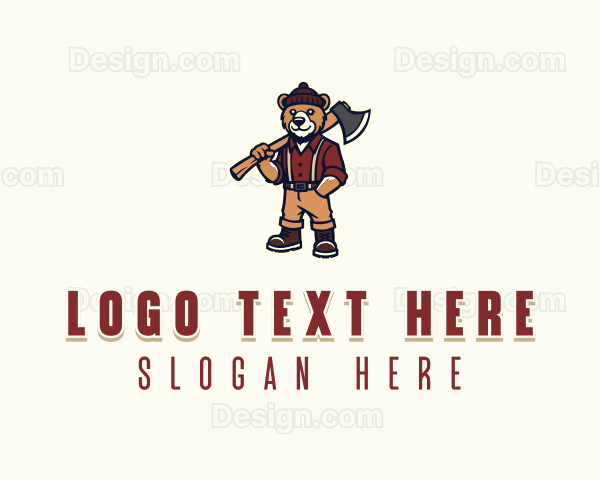 Bear Axe Lumberjack Logo