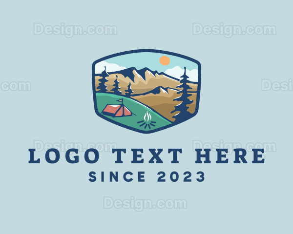 Outdoor Mountain Campsite Logo