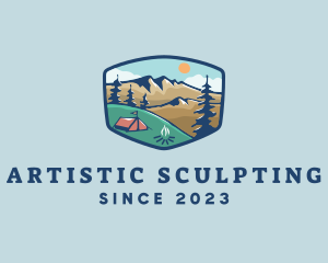 Outdoor Mountain Campsite logo design