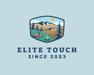 Outdoor Mountain Campsite logo design