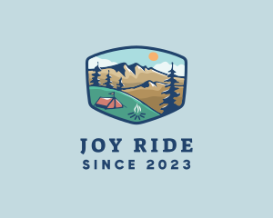 Outdoor Mountain Campsite logo design