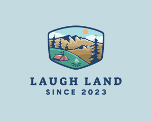 Outdoor Mountain Campsite logo design