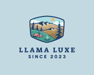 Outdoor Mountain Campsite logo design