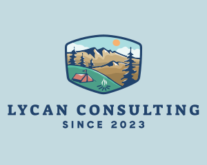 Outdoor Mountain Campsite logo design