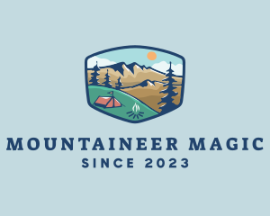 Outdoor Mountain Campsite logo design