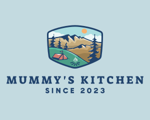 Outdoor Mountain Campsite logo design