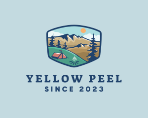 Outdoor Mountain Campsite logo design