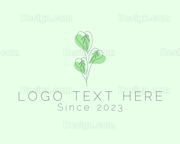Leaf Plant Outline Logo