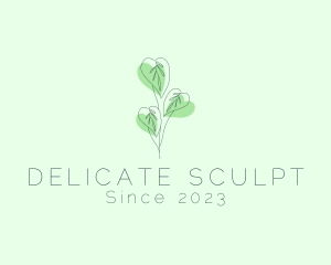 Leaf Plant Outline logo design