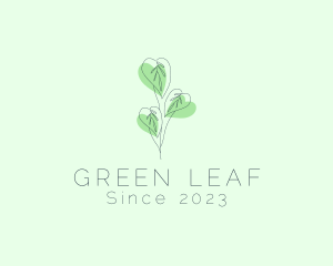 Leaf Plant Outline logo design