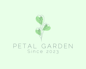 Leaf Plant Outline logo design