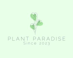 Leaf Plant Outline logo design