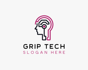 Tech Ai Cyber Brain logo design