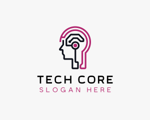 Tech Ai Cyber Brain logo design