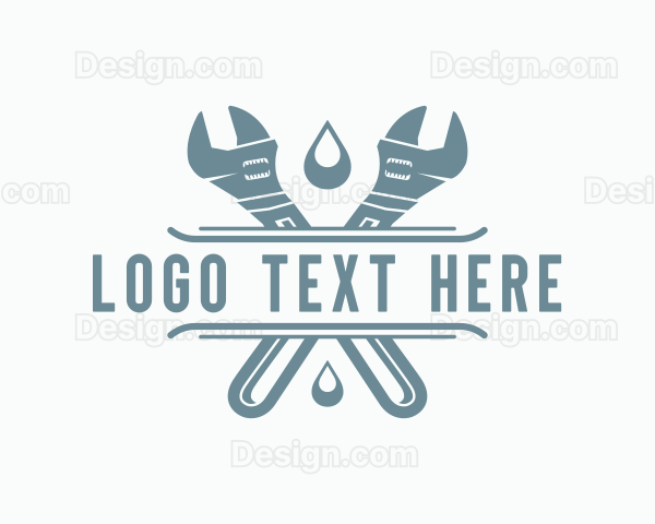 Wrench Plumbing Repair Logo