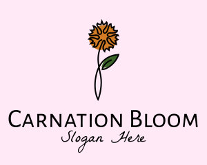 Carnation Flower Line Art logo