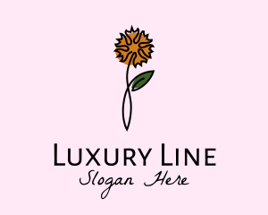 Carnation Flower Line Art logo design