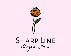 Carnation Flower Line Art logo design