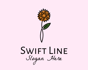 Carnation Flower Line Art logo design