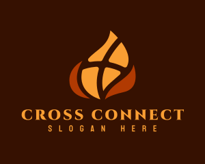 Abstract Flame Cross logo design