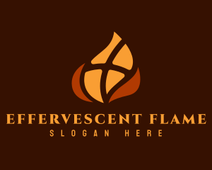 Abstract Flame Cross logo design