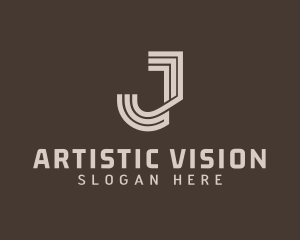Creative Stripe Letter J logo