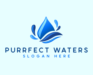 Water Droplet Splash logo design