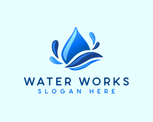 Water Droplet Splash logo design