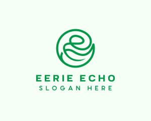 Natural Leaf Letter E logo design