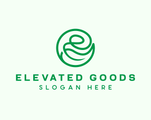 Natural Leaf Letter E logo design