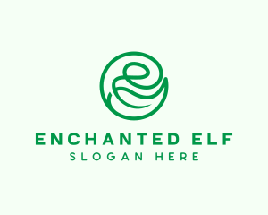 Natural Leaf Letter E logo design