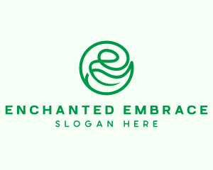 Natural Leaf Letter E logo design