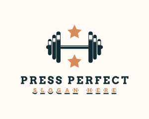 Star Gym Barbell logo design