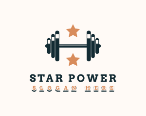 Star Gym Barbell logo design