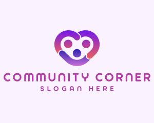 Modern Community Heart logo design