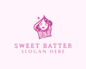 Sweet Cupcake Woman logo design