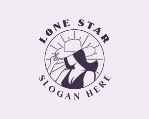 Women Cowboy Hat logo design