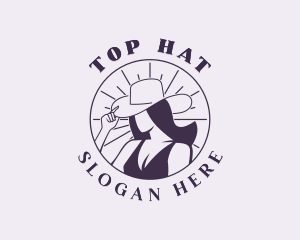 Women Cowboy Hat logo design