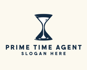 Wine Time Hourglass logo design