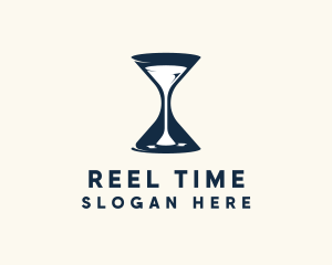 Wine Time Hourglass logo design