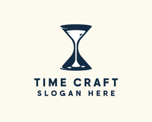 Wine Time Hourglass logo design